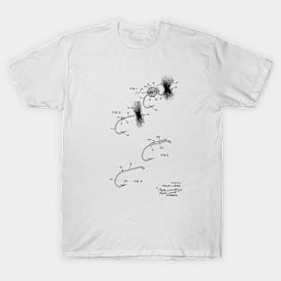 Fishing Fly Vintage Patent Drawing T-Shirt